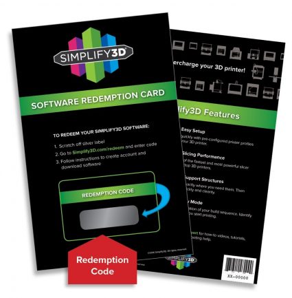 Simplify3D Software Redemption Card